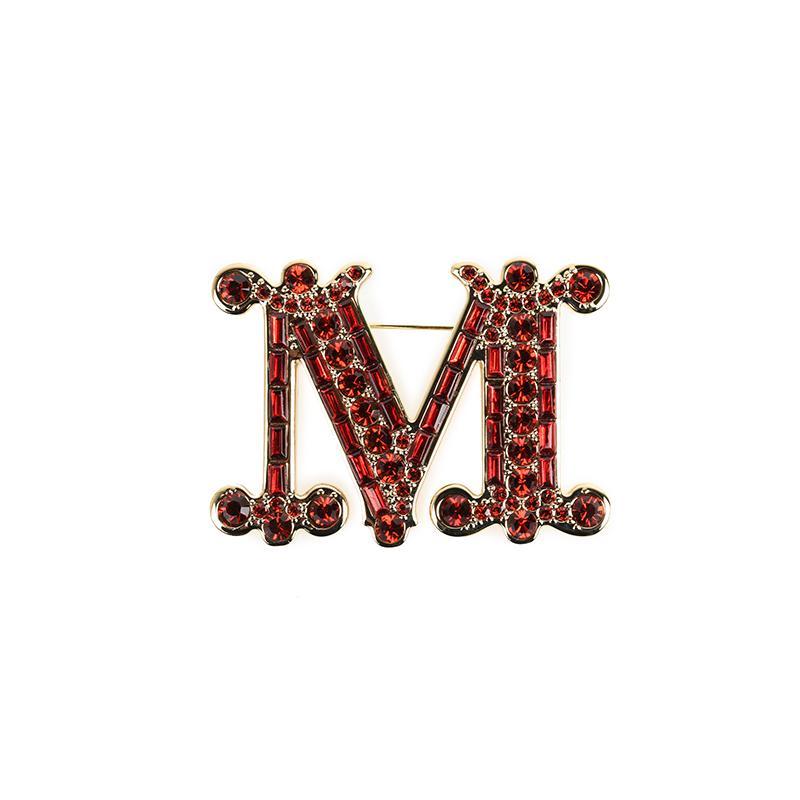 残りわずか】MaxMara/マックスマーラ Mロゴブローチ(クリスタル)