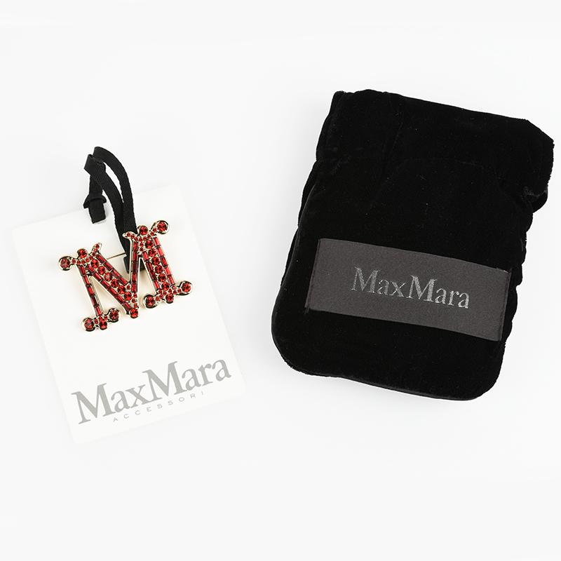 Max Mara マックスマーラ BATH2 ROSSO Mブローチ GLASS イタリア正規品 