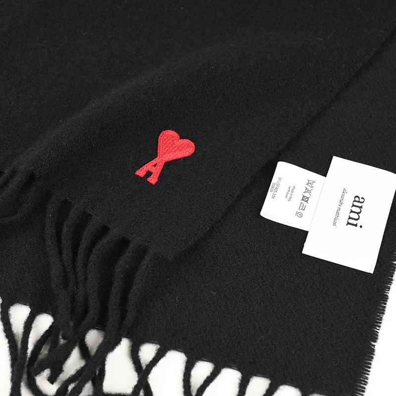 新品正規品】AMI PARIS アミパリス ウールマフラー ブラック アミ