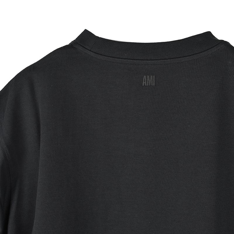 AMI PARIS ALEXANDRE MATTIUSSI アミ パリス  ブラック半袖Tシャツ 新品 BFUTS005.726 001 イタリア正規品｜showcase｜05