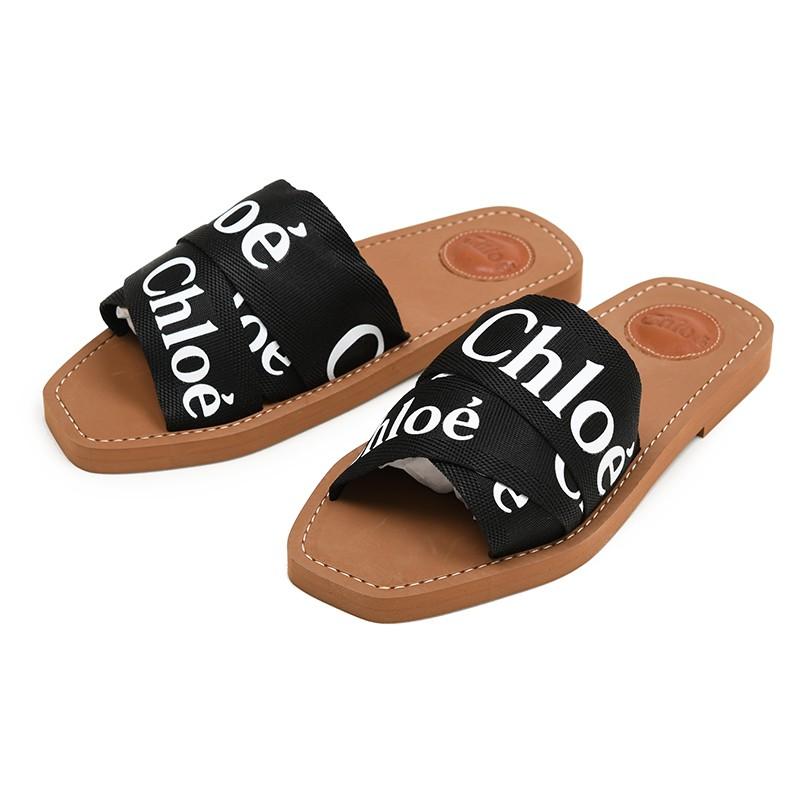 Chloe CHLOE クロエ ブラック フラットミュール WOODY サンダル  