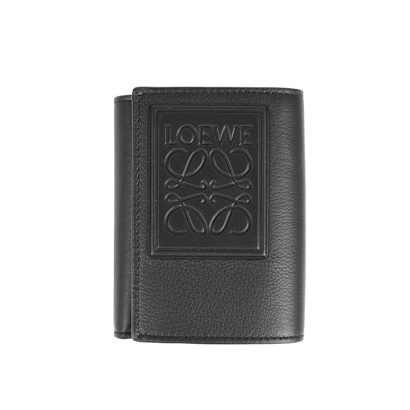 LOEWE ロエベ トライフォールドウォレット ブラック コンパクトウォレット LOEWE ロエベ Logo Tri-Fold Zip Wallet トライフォールド