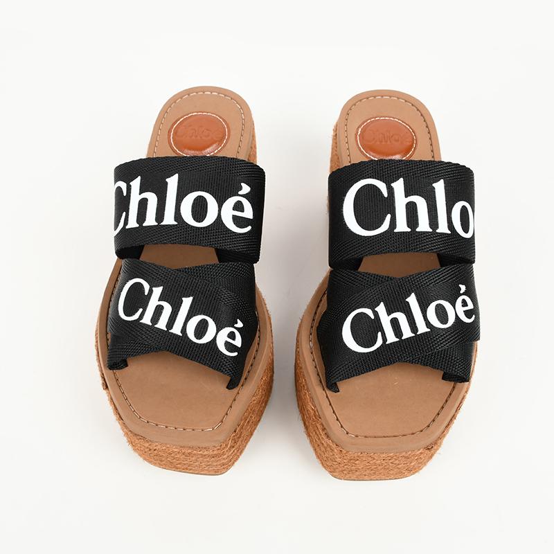 CHLOE クロエ WOODY ウェッジミュールサンダル イタリア正規品 C21U44908 001 新品 :chc21u44908001