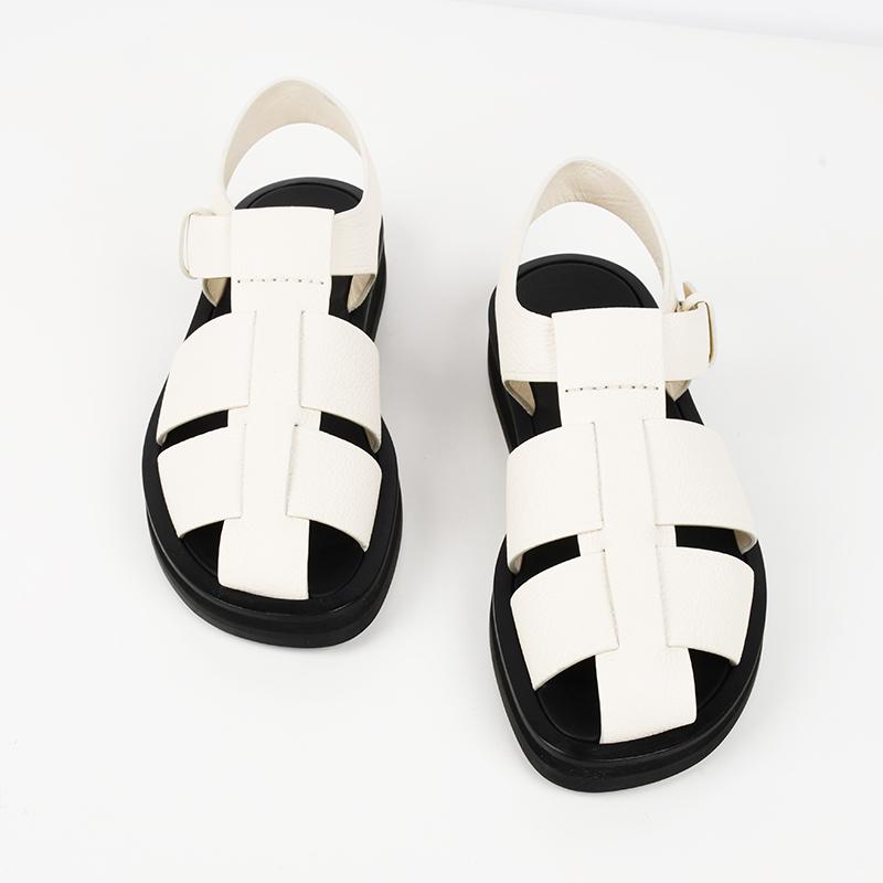 THE ROW ザロウ Fisherman Sandal レザーサンダル IVORYイタリア正規品