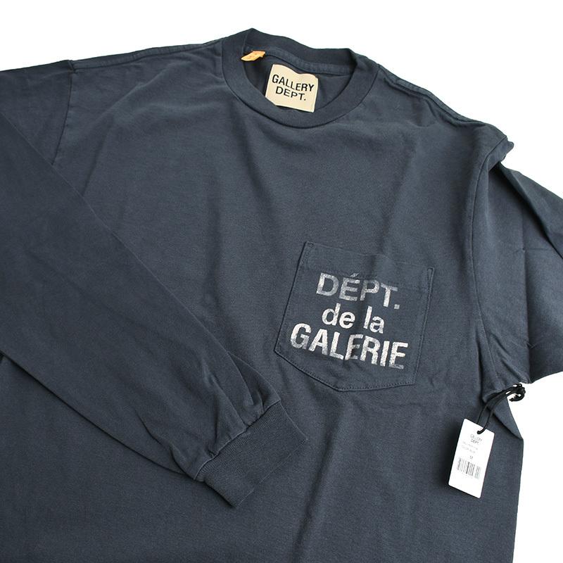 配送 GALLERY DEPT ギャラリーデプト ウォッシュブラック長袖Tシャツ FR-P-1110 BLACK イタリア正規品 新品