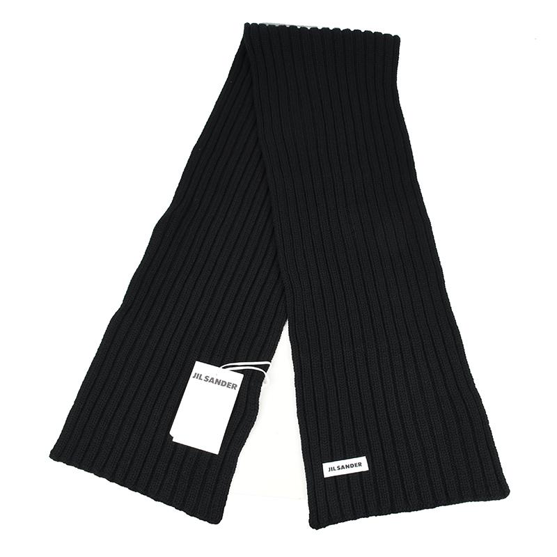 JIL SANDER ジルサンダー ブラックウールマフラー イタリア正規品 新品 
