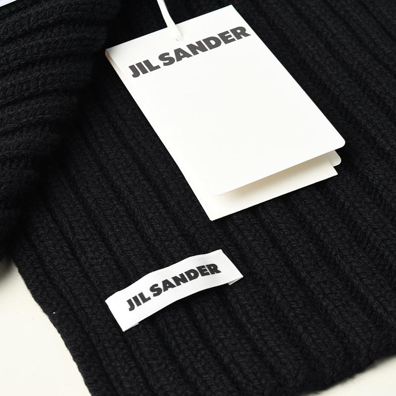 JIL SANDER ジルサンダー ブラックウールマフラー イタリア正規品 新品 