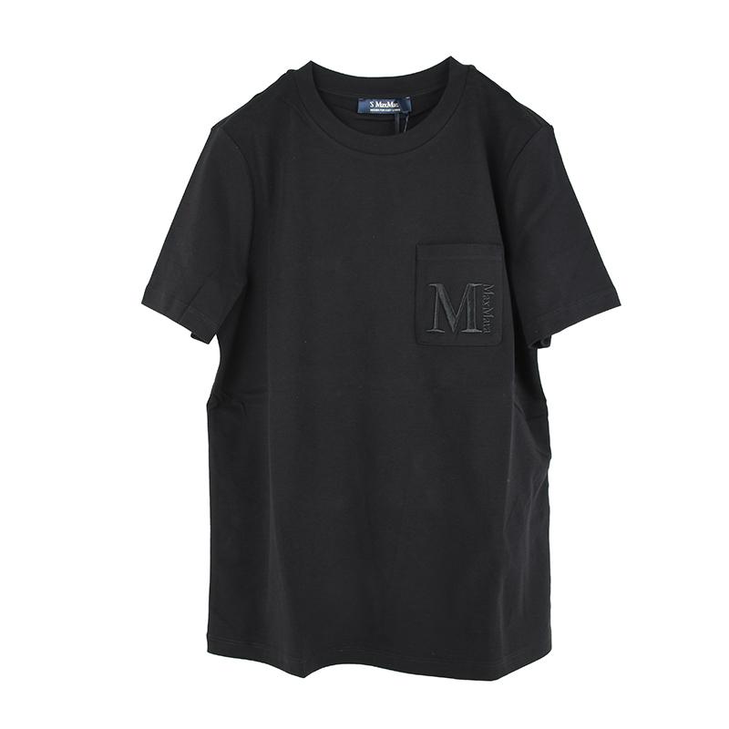 'S Max Mara エスマックスマーラ MADERA ブラック半袖Tシャツ 新品 2429976011600 並行輸入品　イタリア正規品 | S MAXMARA