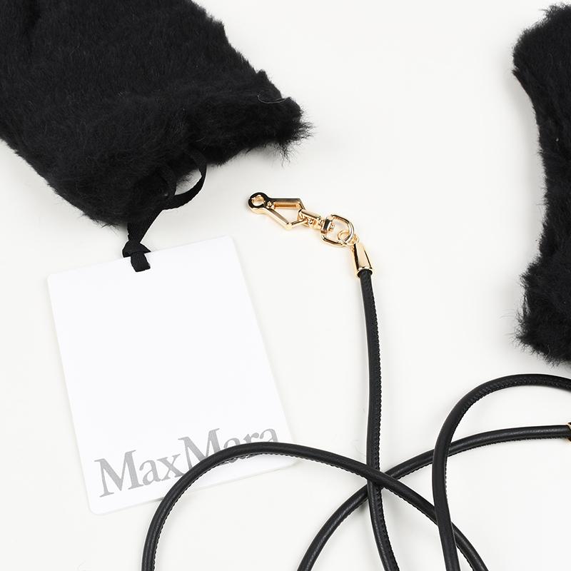 Max Mara マックスマーラ テディベア ブラック ミトングローブ Max Mara マックスマーラ テディベア ブラック ミトングローブ
