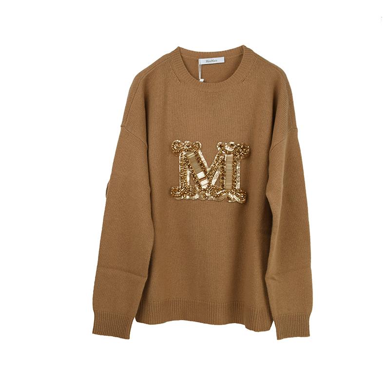 マックスマーラ　Max Mara カシミヤロゴニット　 キャメル　M マックスマーラMax Mara カシミヤロゴニット キャメルM