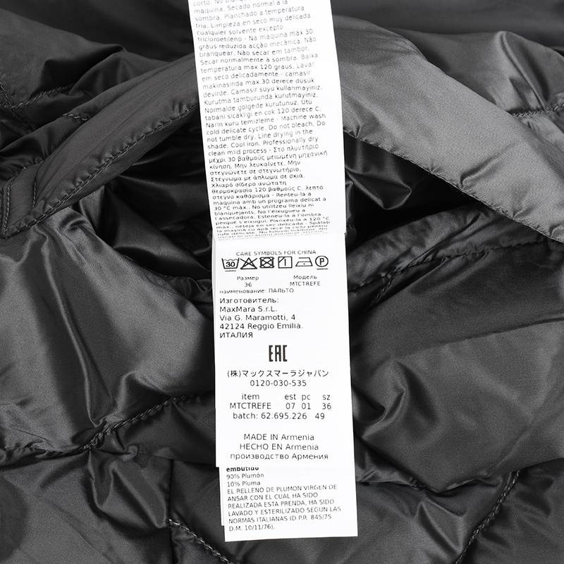 MAX MARA THE CUBE マックスマーラ ザ・キューブ ダークグレーダウンコート TREFE レディース イタリア正規品 並行輸入品 新品 　爆買 | S MAXMARA | 09