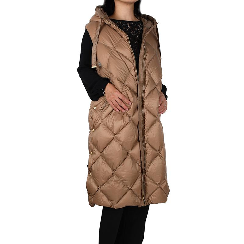 MAX MARA THE CUBE マックスマーラ ザ・キューブ キャメル ロングダウンベスト トレギル TREGIL 040レディース イタリア正規品 新品　並行輸入品 | S MAXMARA | 04