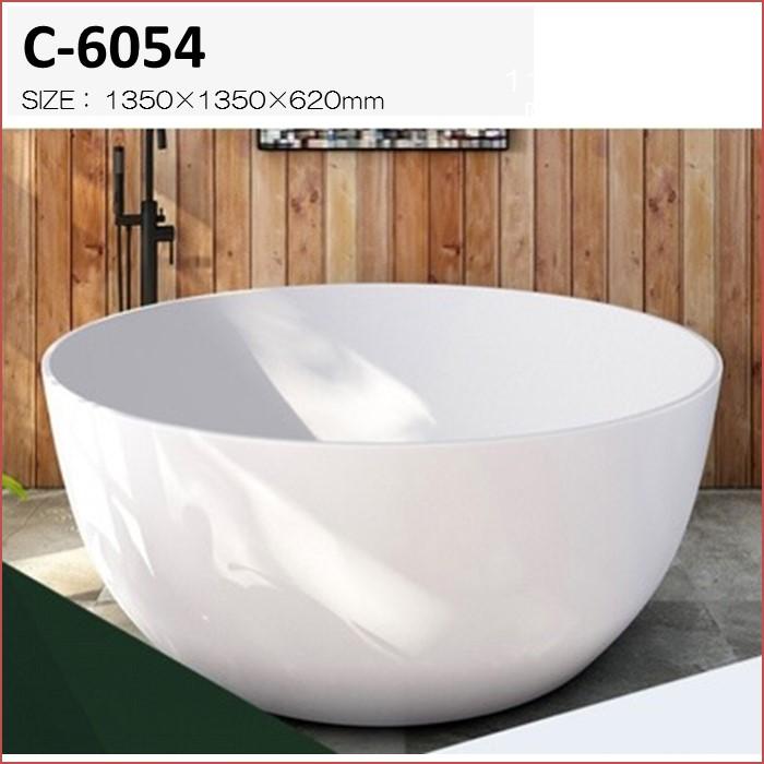 バスタブ C-6054 丸形 アクリル 浴槽 W1350 おしゃれ 据え置き型 バスタブ C-6054 丸形 アクリル 浴槽 W1350 おしゃれ 据え置き型