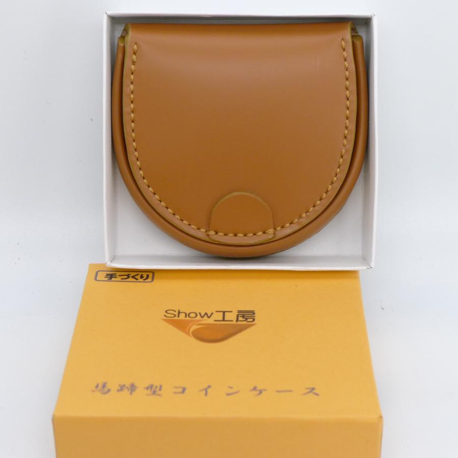 馬蹄型コインケース キャメル色 高級メンズ財布 小銭入れ 格安