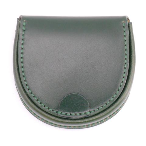 コードバン馬蹄型小銭入れ (グリーン) 馬蹄型コインケース ダーク
