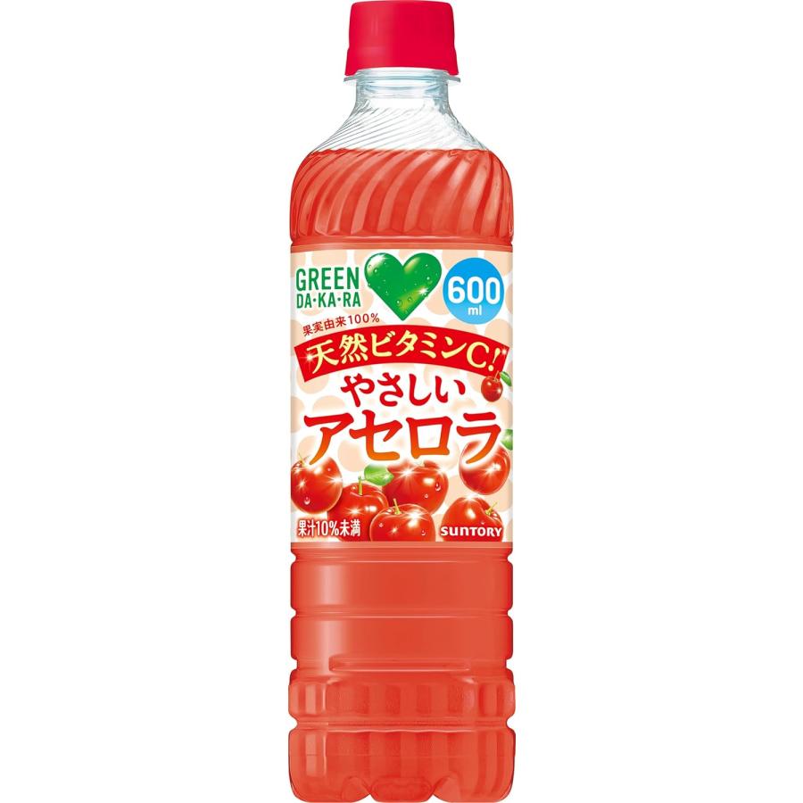 アセロラ2枚セット GREEN DA・KA・RA 「24本」グリーンダカラ やさしいアセロラ 600ml 24