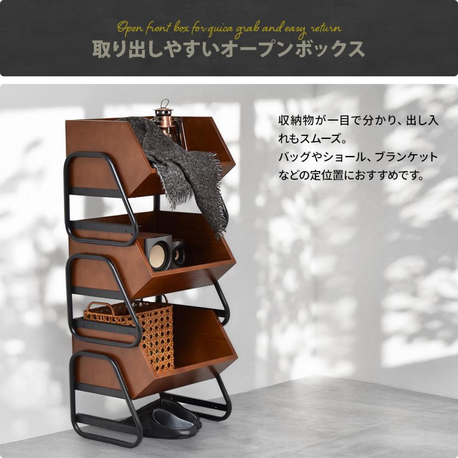 アンティーク スタッキングBOX 天然木 スタッキングボックス アイアンフレーム 収納ボックス ヴィンテージ風 完成品 おしゃれ リビング収納 ONLS0410 BB |  | 08