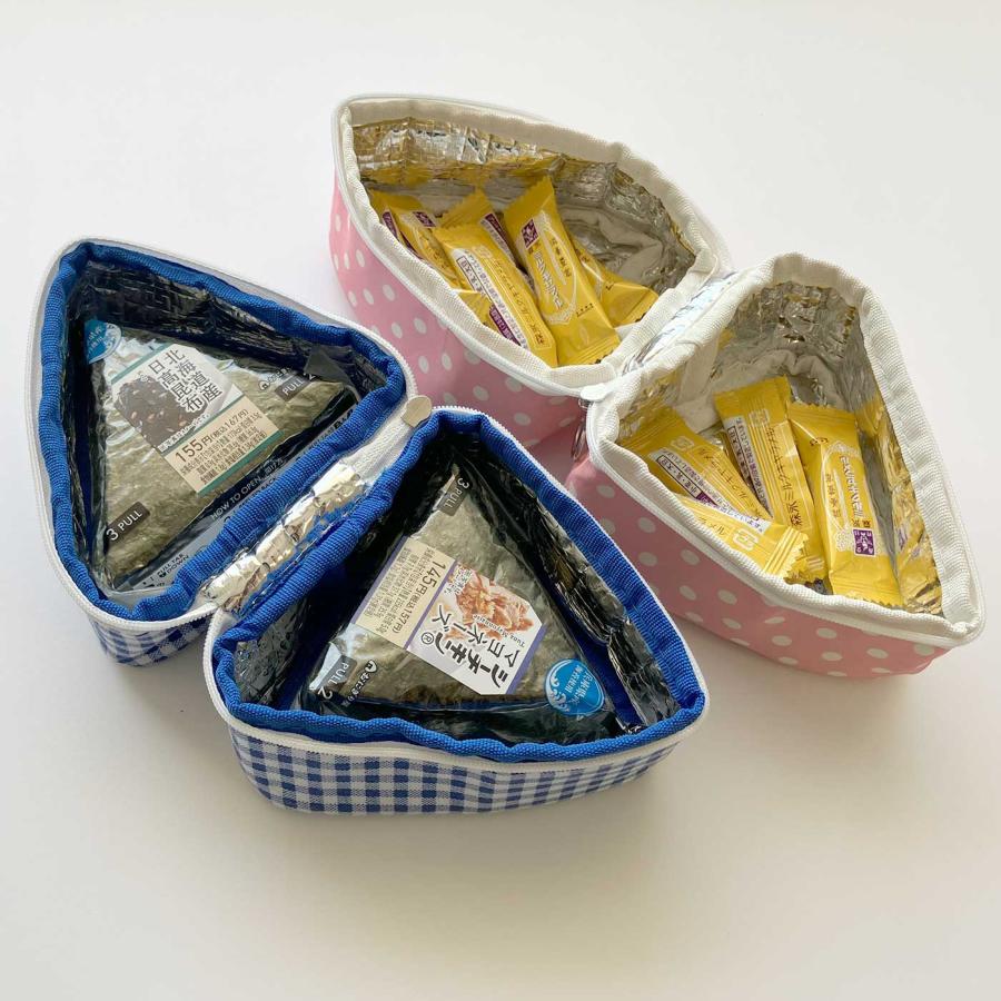 おにぎりポーチ おにぎりケース おむすび 保冷 保冷バック おにぎり袋 お弁当袋 お弁当箱 ランチボックス かわいい チェック 水玉 |  | 06