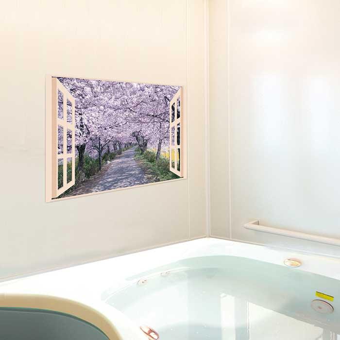 お風呂のポスター 風景 四季彩 お風呂に貼れる 桜 紅葉 渓流 富士山 お風呂 窓 壁紙 ウォールステッカー  景色 自然 父の日 ギフト |  | 06