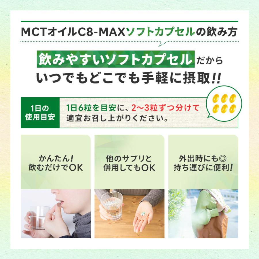 仙台勝山館 MCTオイル C8-MAX ソフトカプセル 20日分｜ココナッツ由来の希少なC8のみ使用した、MCTオイルのソフトカプセル｜shozankan-cocoil｜15