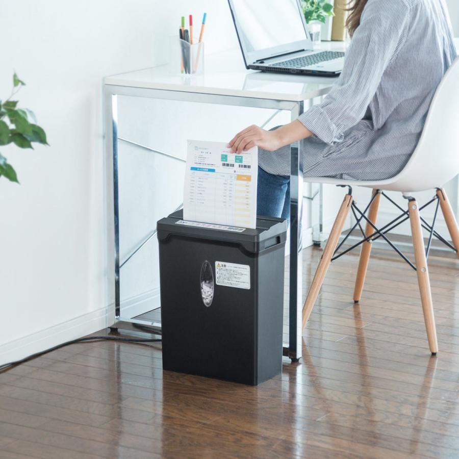 シュレッダー 家庭用 電動 ホッチキス対応 クロスカット A4 ブラック|shred18|07