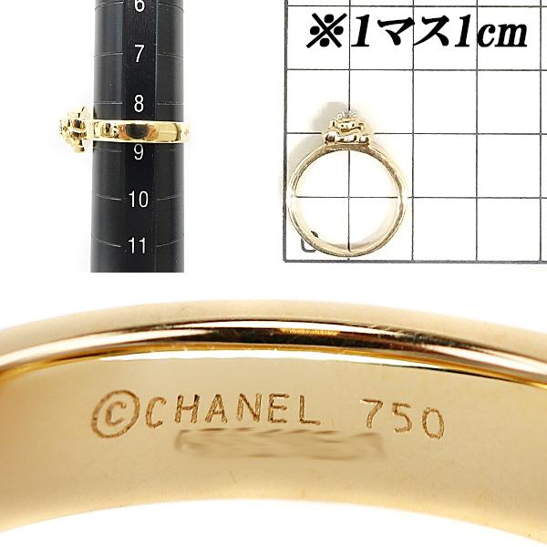 シャネル ダイヤモンド カメリアリング K18YG 花 ブランド CHANEL 送料無料 美品 SH100681｜sht-ys｜02