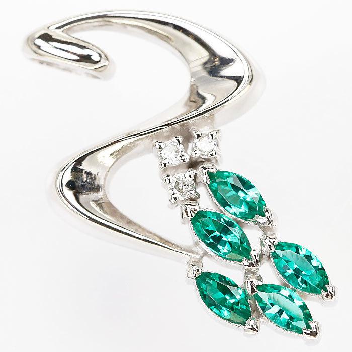 再結晶 エメラルド 京セラ クレサンベール E1.72ct ダイヤモンド pt