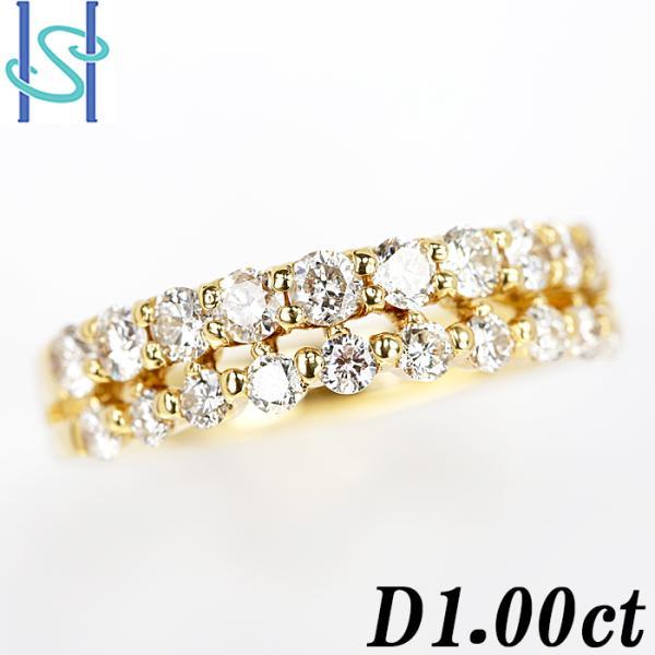 ダイヤモンド リング 1.00ct K18 イエローゴールド ハーフエタニティ 2