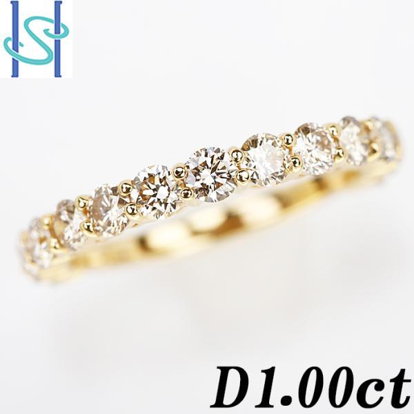 ブラウンダイヤモンド リング 1.00ct K18 イエローゴールド ハーフ