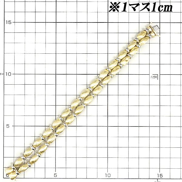 キャンペザン ブレスレット K18YG K18WG ツヤ消し マット 梨地 地金のみ Chiampesan 美品 中古 SH95750｜sht-ys｜02