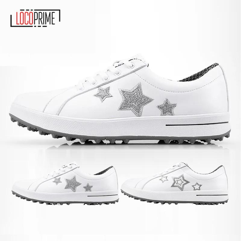 特価】ゴルフシューズ レディース 星柄 防水 スパイクシューズ