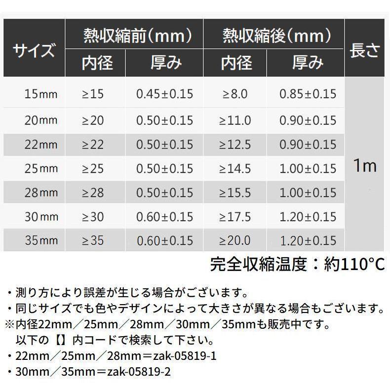 熱収縮ラバーグリップ チューブ カバー 長さ1m 内径15mm 内径20mm 釣り竿 釣竿 ロッド ラケット 滑り止め 絶縁特性｜shuamy｜10