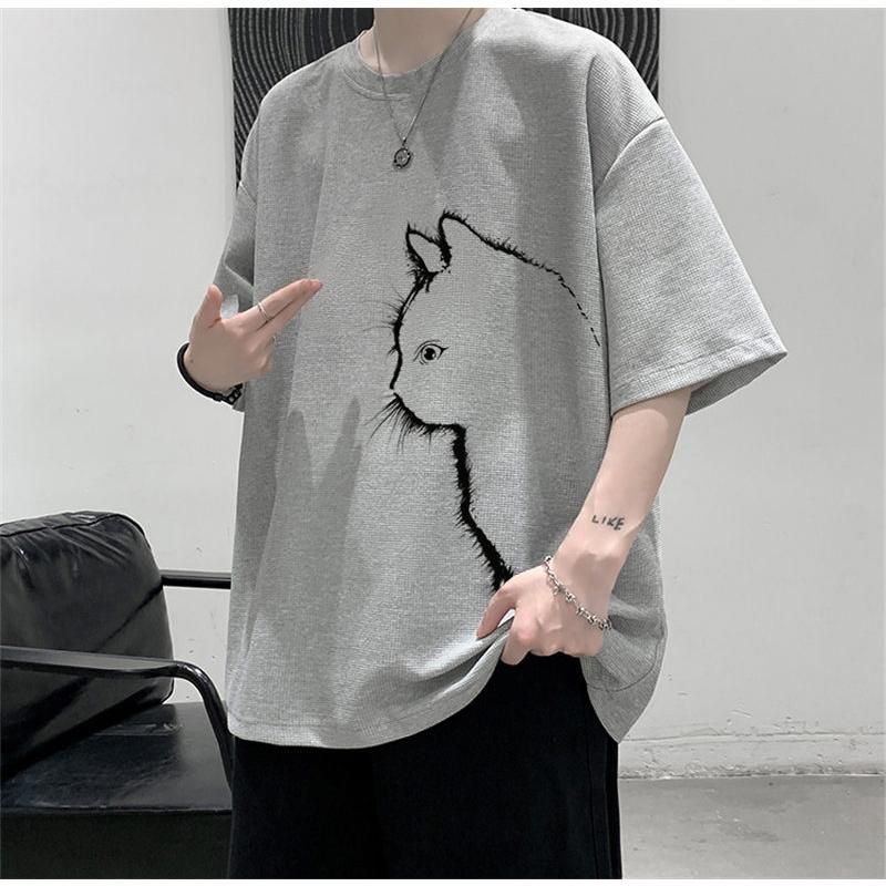 Tシャツ 半袖 メンズ メンズファッション 半袖Tシャツ 猫 ねこ ネコ クルーネック シンプル ス カジュアル 暑さ対策｜shuamy｜15