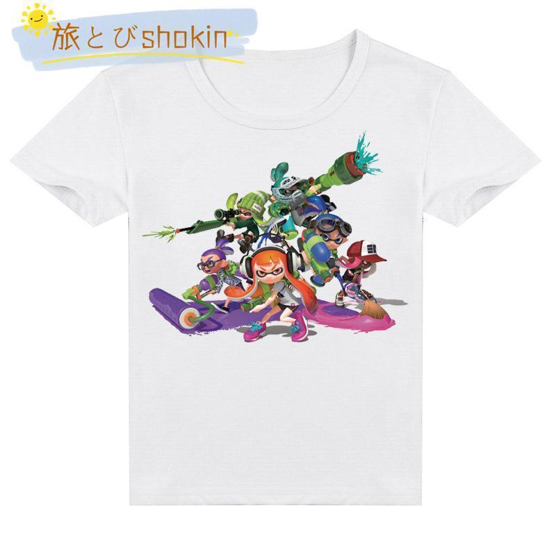 スプラトゥーン 子供服 半袖Tシャツ 女の子 男の子 丸い襟 ゆるいス スウェット春夏 100-160cm キッズ ス 通園着｜shuamy｜10