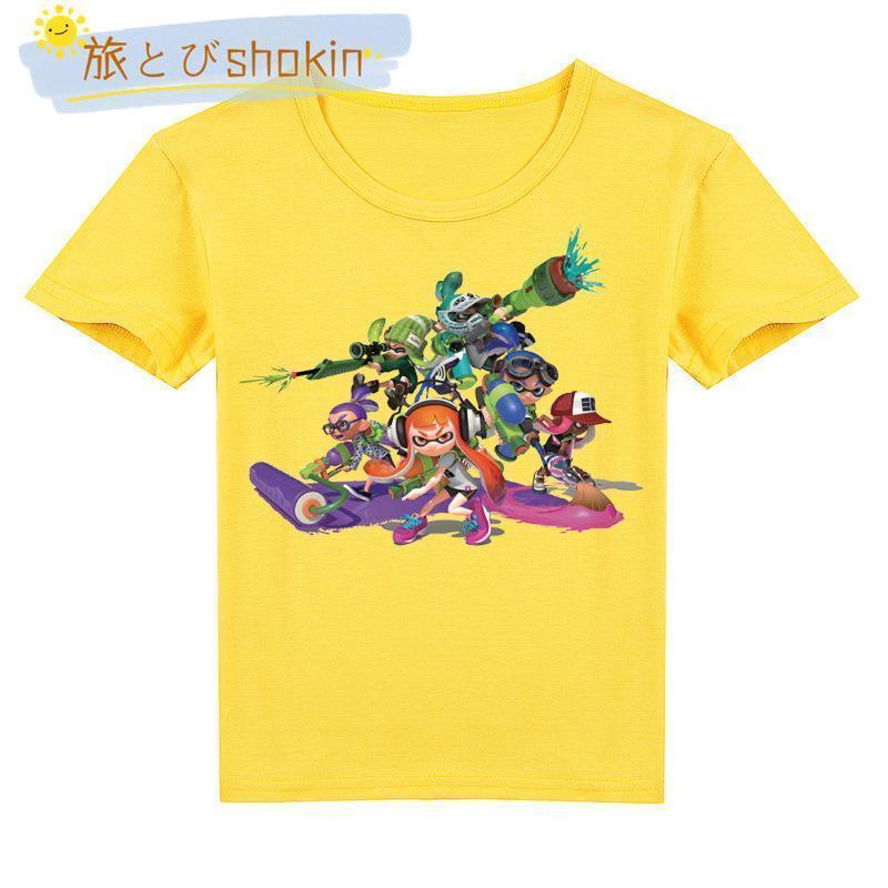 スプラトゥーン 子供服 半袖Tシャツ 女の子 男の子 丸い襟 ゆるいス スウェット春夏 100-160cm キッズ ス 通園着｜shuamy｜12