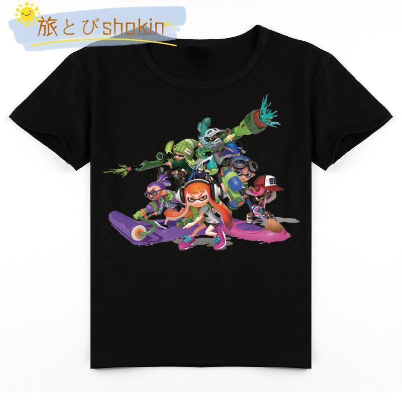 スプラトゥーン 子供服 半袖Tシャツ 女の子 男の子 丸い襟 ゆるいス スウェット春夏 100-160cm キッズ ス 通園着｜shuamy｜16