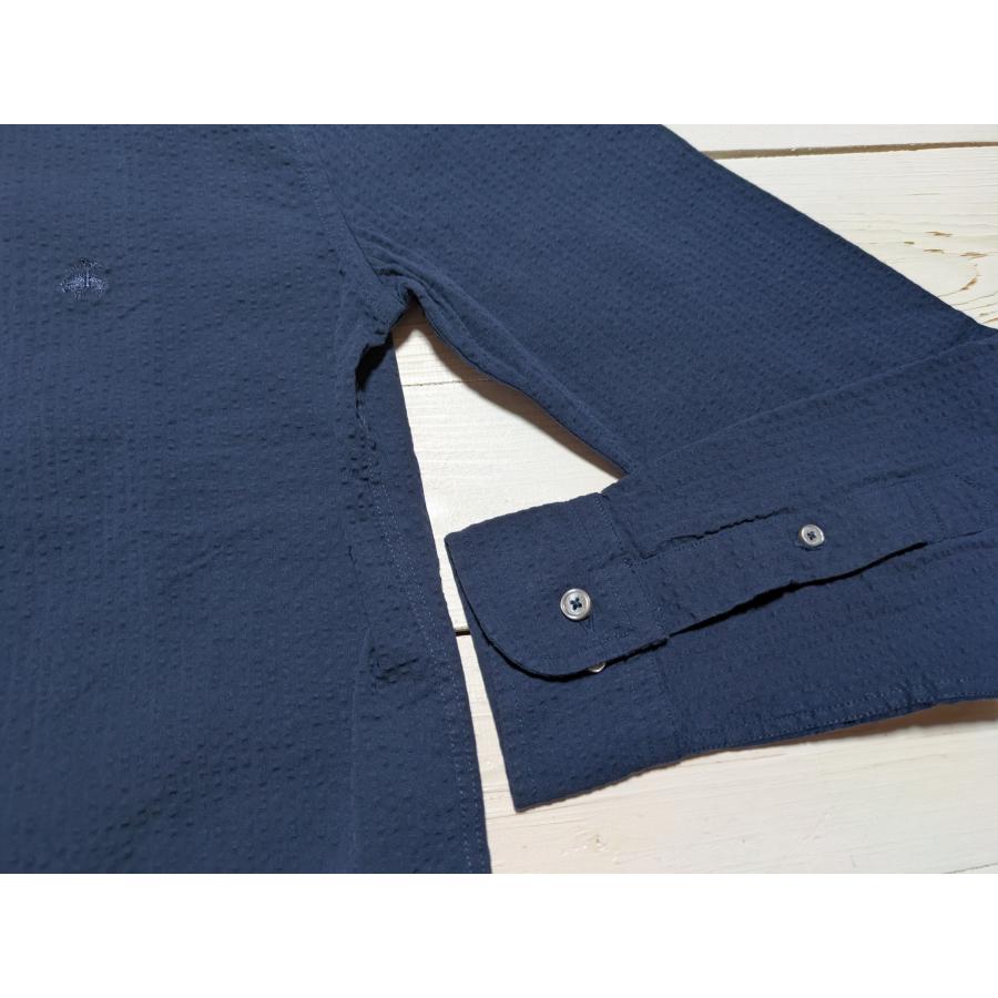 【並行輸入品】 ブルックスブラザーズ シアサッカー 長袖 ボタンダウンシャツ ワンポイント ネイビー メンズ Brooks Brothers 066 | BROOKS BROTHERS | 02