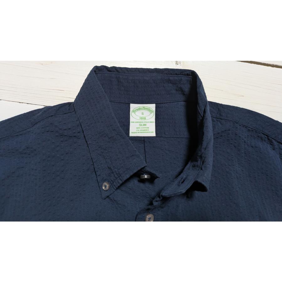 【並行輸入品】 ブルックスブラザーズ シアサッカー 長袖 ボタンダウンシャツ ワンポイント ネイビー メンズ Brooks Brothers 066 | BROOKS BROTHERS | 05