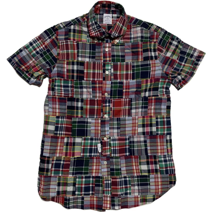 【並行輸入品】 ブルックスブラザーズ 半袖 パッチワーク ボタンダウンシャツ チェック メンズ Brooks Brothers 080 | BROOKS BROTHERS