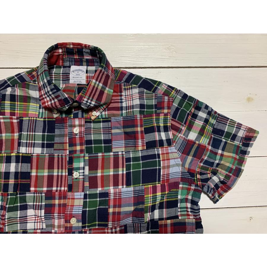 【並行輸入品】 ブルックスブラザーズ 半袖 パッチワーク ボタンダウンシャツ チェック メンズ Brooks Brothers 080 | BROOKS BROTHERS | 01