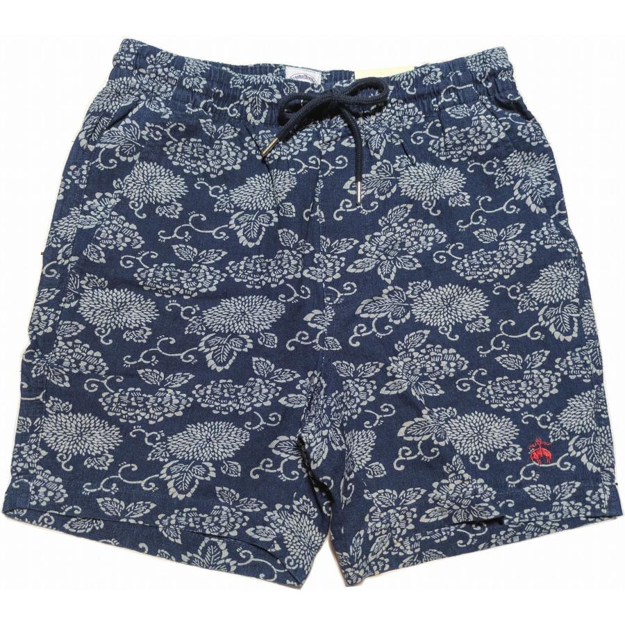 【並行輸入品】 ブルックスブラザーズ 麻混 コットン プリント イージー ショートパンツ リネン ブルー メンズ Brooks Brothers 032 | BROOKS BROTHERS