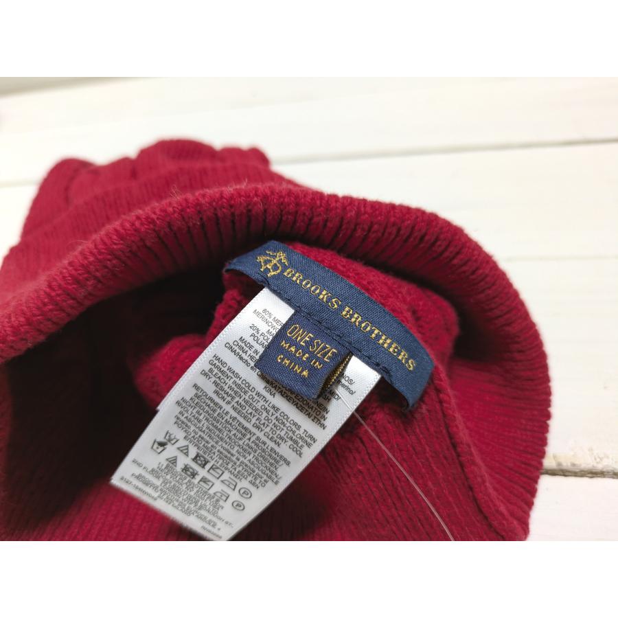 【並行輸入品】ブルックスブラザーズ ボンボン付き メリノウール ニットキャップ ニット帽 レッド メンズ レディース Brooks Brothers 093 | BROOKS BROTHERS | 03