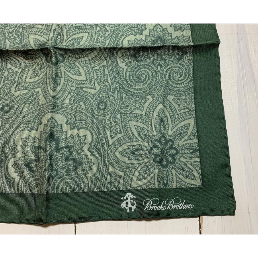 【並行輸入品】 ブルックスブラザーズ イタリア製 シルク ポケットチーフ グリーン メンズ Brooks Brothers 111 | BROOKS BROTHERS | 02