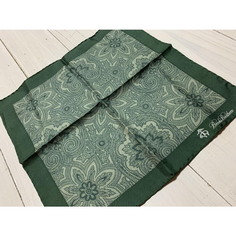 【並行輸入品】 ブルックスブラザーズ イタリア製 シルク ポケットチーフ グリーン メンズ Brooks Brothers 111 | BROOKS BROTHERS | 03