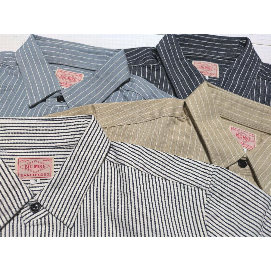 ビッグマイク 長袖 ヒッコリーストライプ ワークシャツ メンズ BIG MIKE HICKORY STRIPE WORK SHIRTS bigmike 014 | BIG MIKE | 09