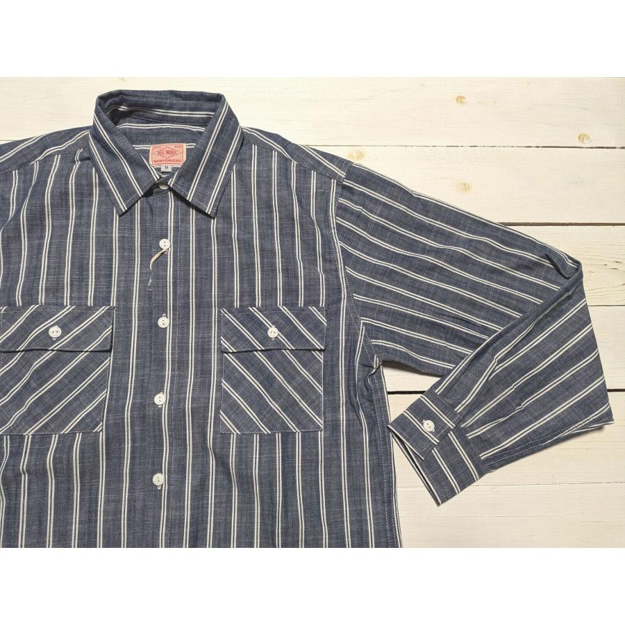 ビッグマイク ストライプ シャンブレー L/Sシャツ メンズ BIG MIKE STRIPE CHAMBRAY SHIRTS  bigmike 020 | BIG MIKE | 06