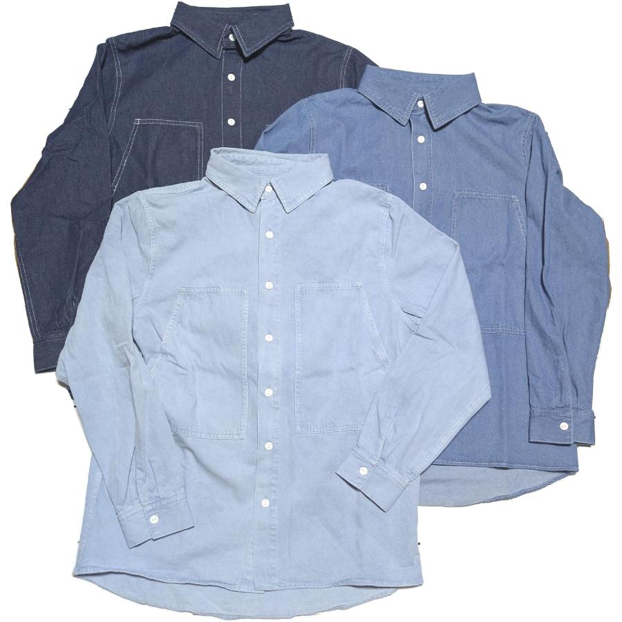 ビッグマイク デニム ユーティリティ L/S シャツ メンズ 長袖 BIG MIKE DENIM SHIRTS  bigmike 031 | BIG MIKE