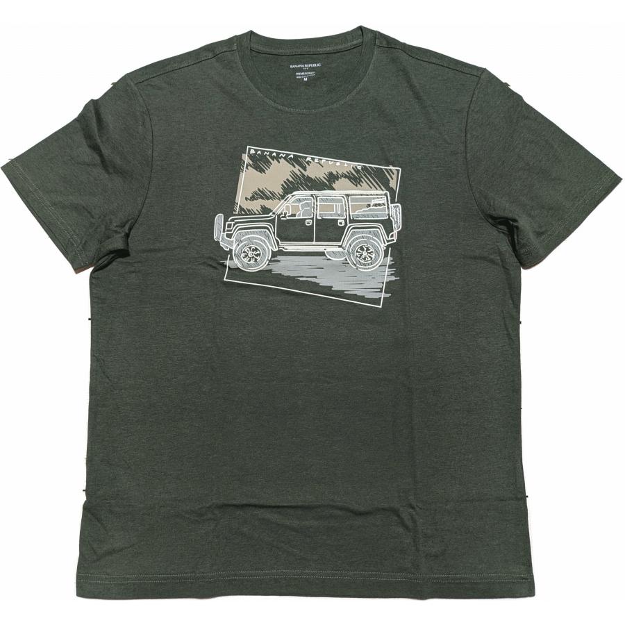 【並行輸入品】 バナナリパブリック 半袖 プリント Tシャツ グリーン メンズ BANANA REPUBLIC 087 | BANANA REPUBLIC