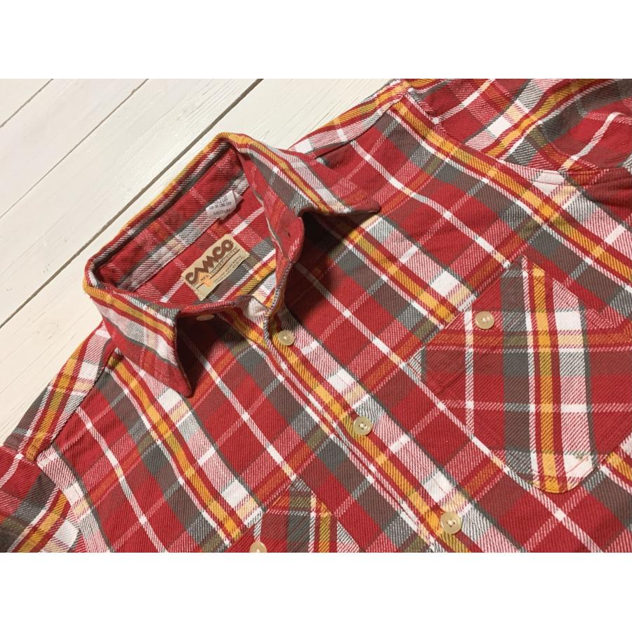 カムコ ヘビーコットン フランネルシャツ レッド メンズ CAMCO FLANNEL SHIRTS 025｜shufflestore｜05