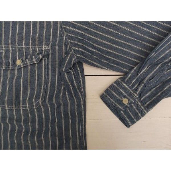 カムコ 長袖 ストライプ シャンブレーシャツ ブルー メンズ CAMCO CHAMBRAY SHIRTS 027｜shufflestore｜03